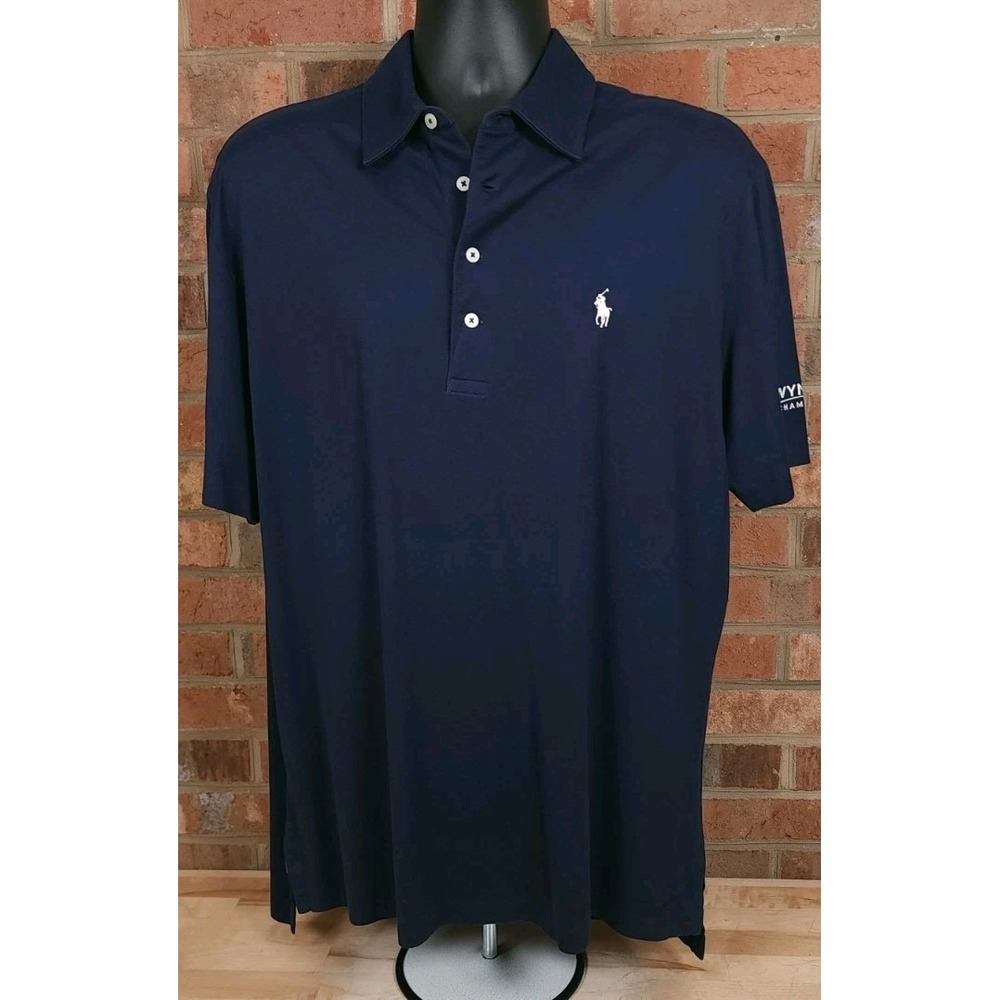 Polo Golf Ralph Lauren Vintage Lisle Shirt Wyndham Championship Blue Large